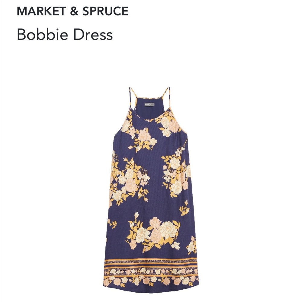 Market & Spruce Navy Blue floral Dress
